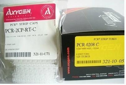 PCR-0208-C，Axygen，0.2ml PCR透明薄壁八联管（平盖）